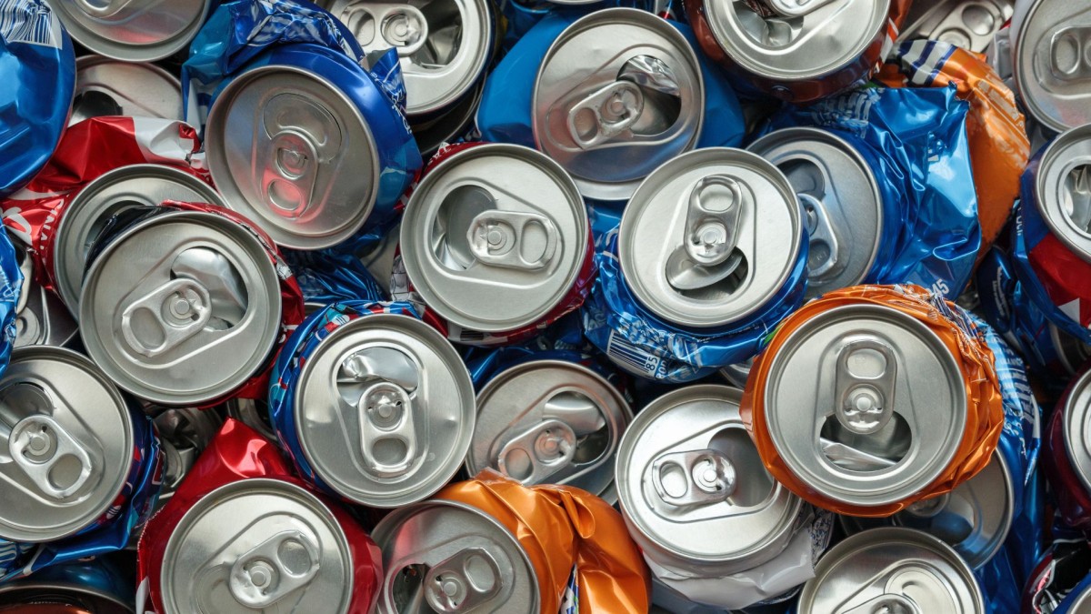Photo of used aluminium cans