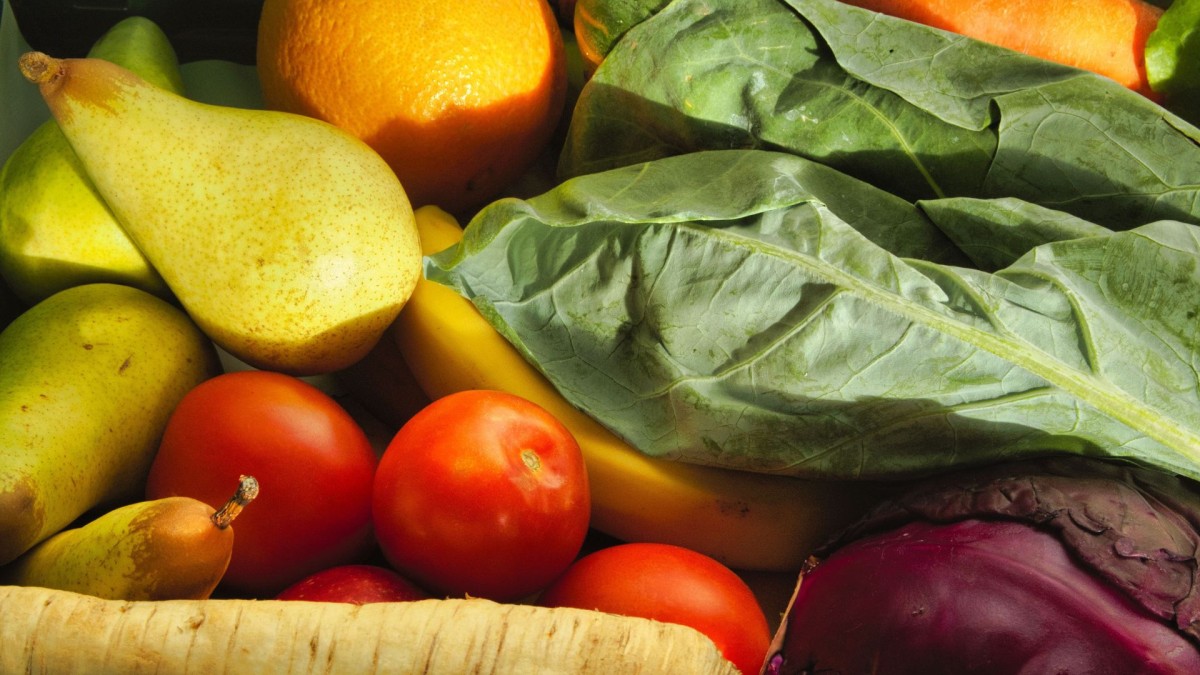 Photo of colourful fruits and vegetables