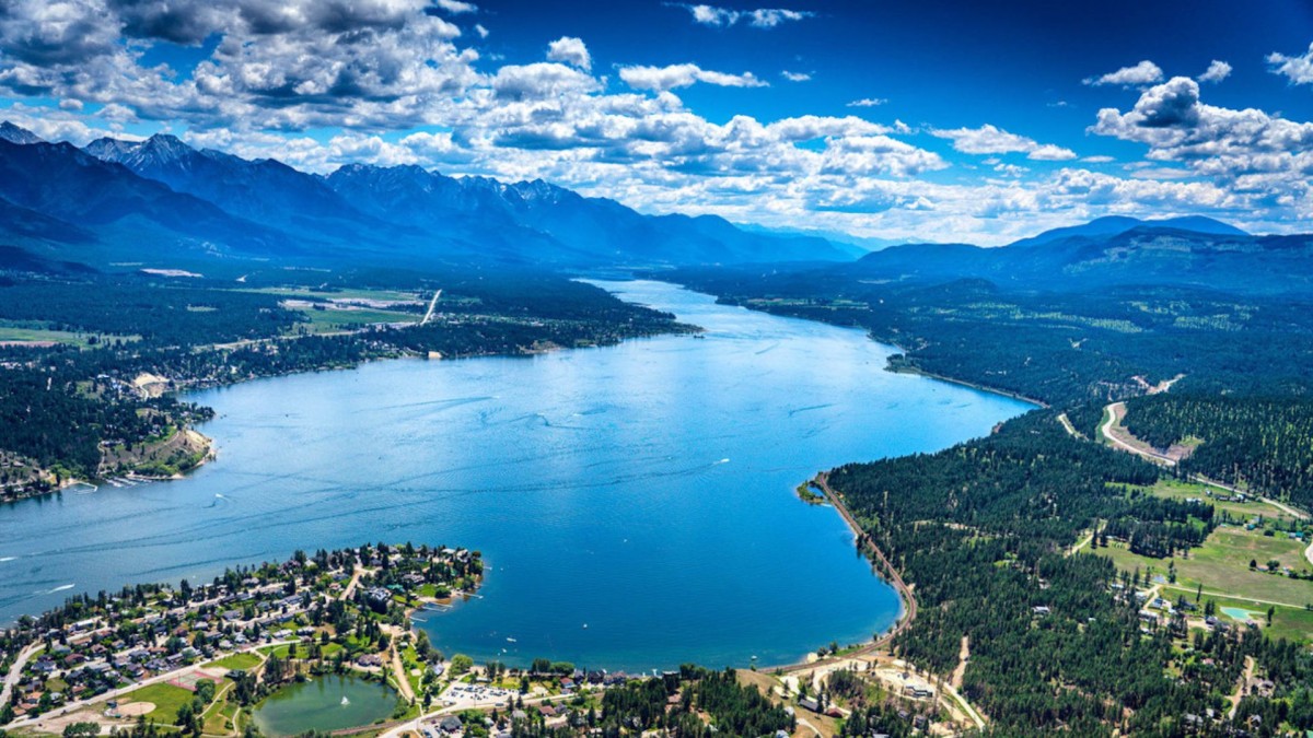 Aerial view of Lake Windermere looking south