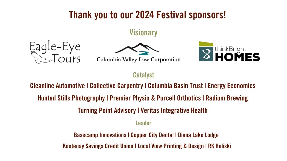 Logos and list of sponsors